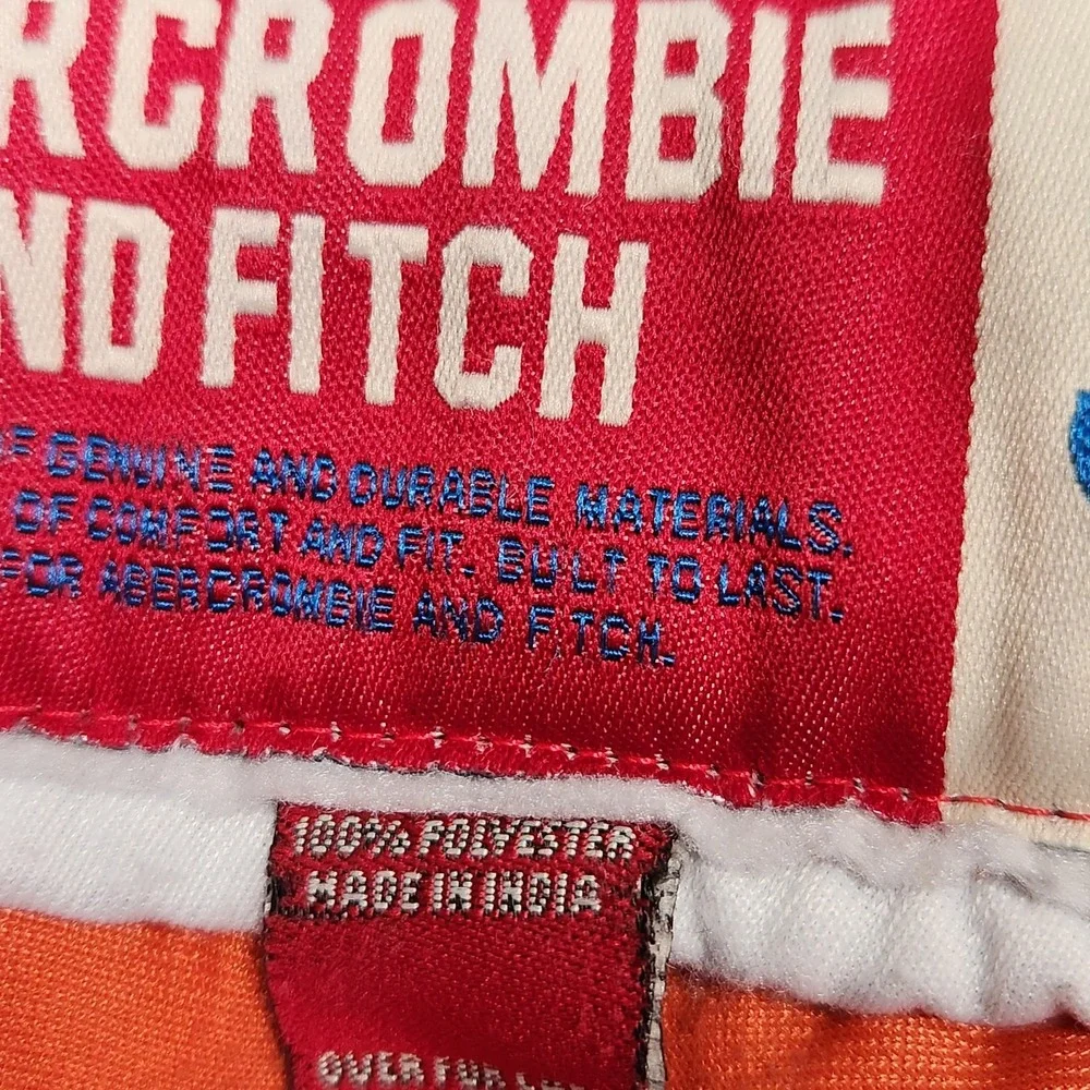 Vintage Abercrombie & Fitch Shorts Mens Small Orange Athlethic Basketball Mesh